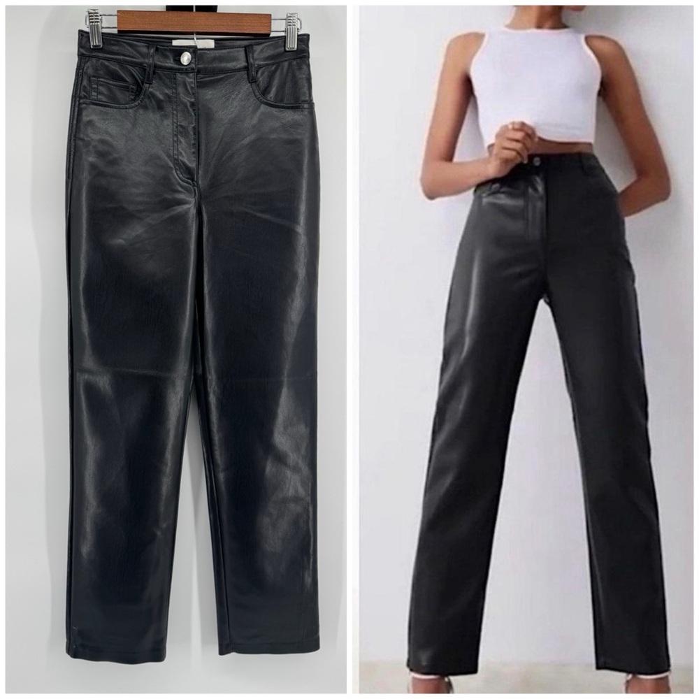 Aritzia Wilfred The Melina Vegan Leather Pant in Black Womens Size 2